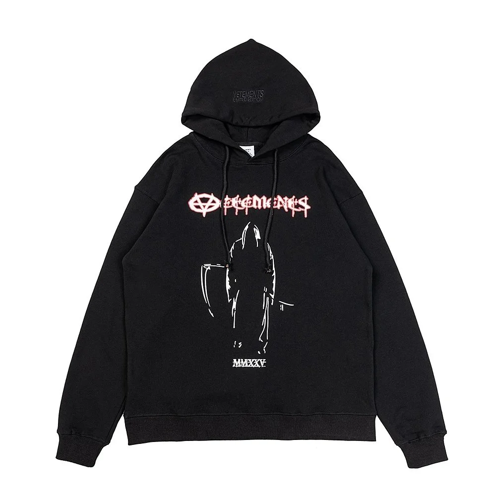 Vetements Vetements MMXXV Hoodie Black Cotton Sweatshirt Black - 1
