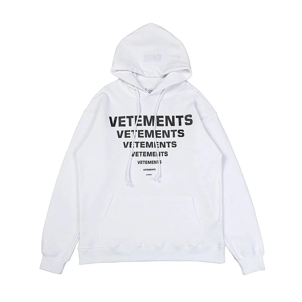 Vetements Vetements White Vetements Logo Hoodie White - 1