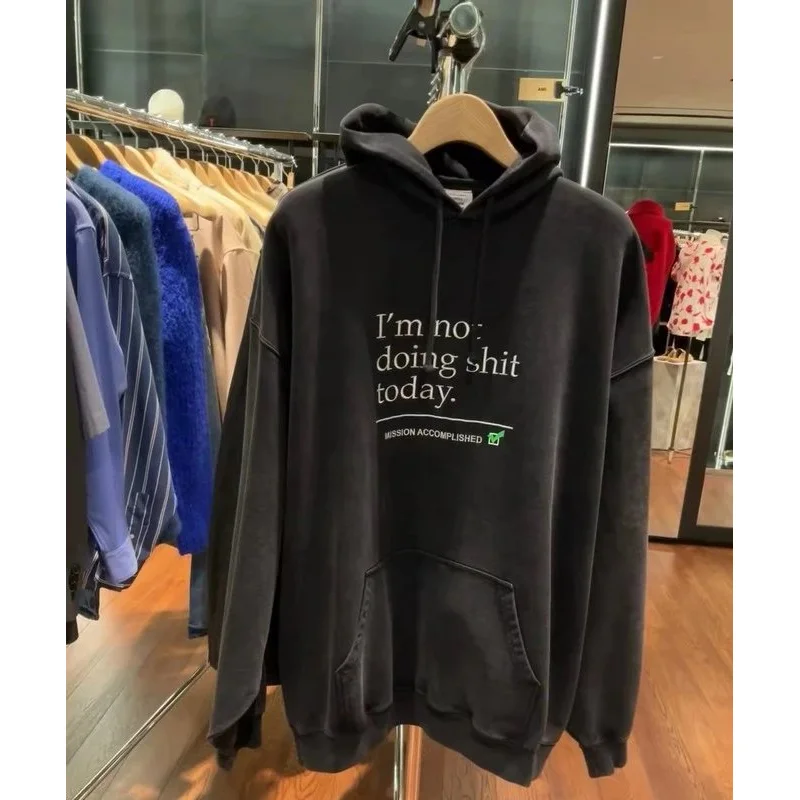 Other Unisex Hoodie 'I'm Not Doing Shit Today' Black Black - 1