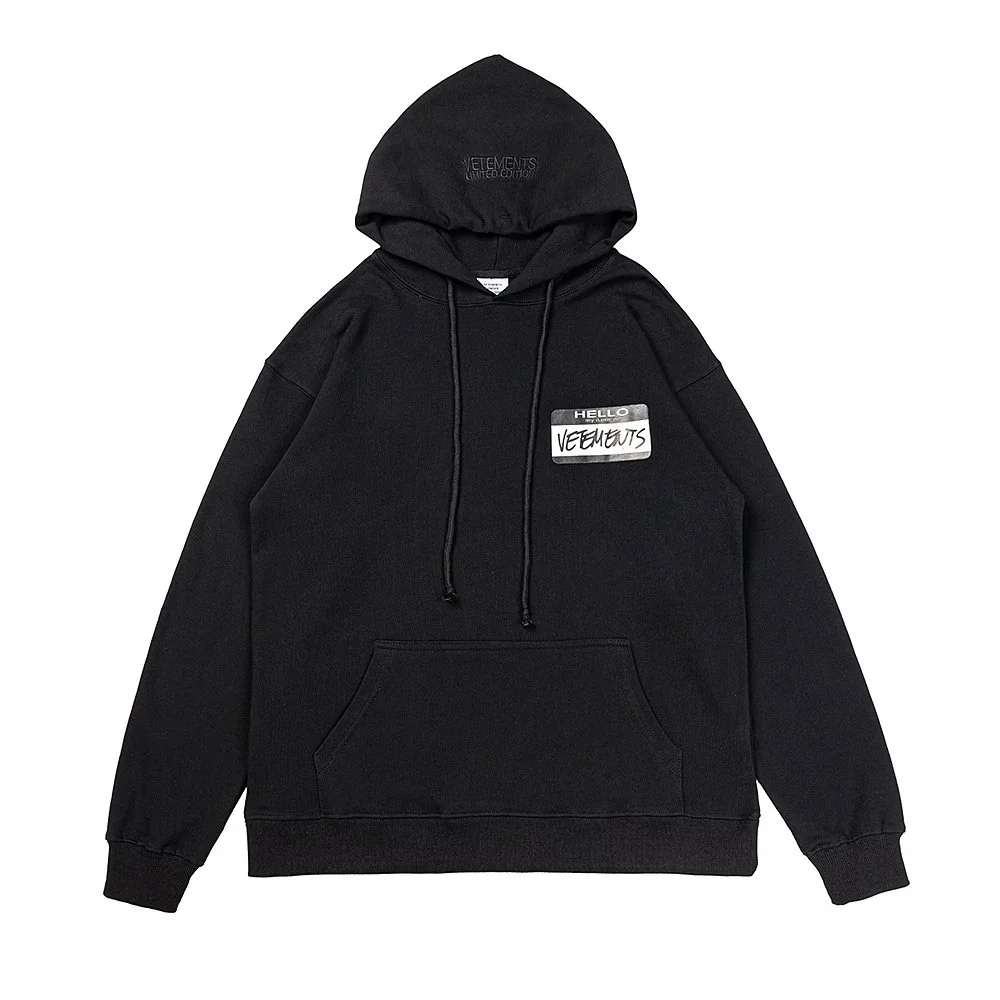 Vetements Vetements Hoodie 'Hello Vetements' Black Sweatshirt Black - 1