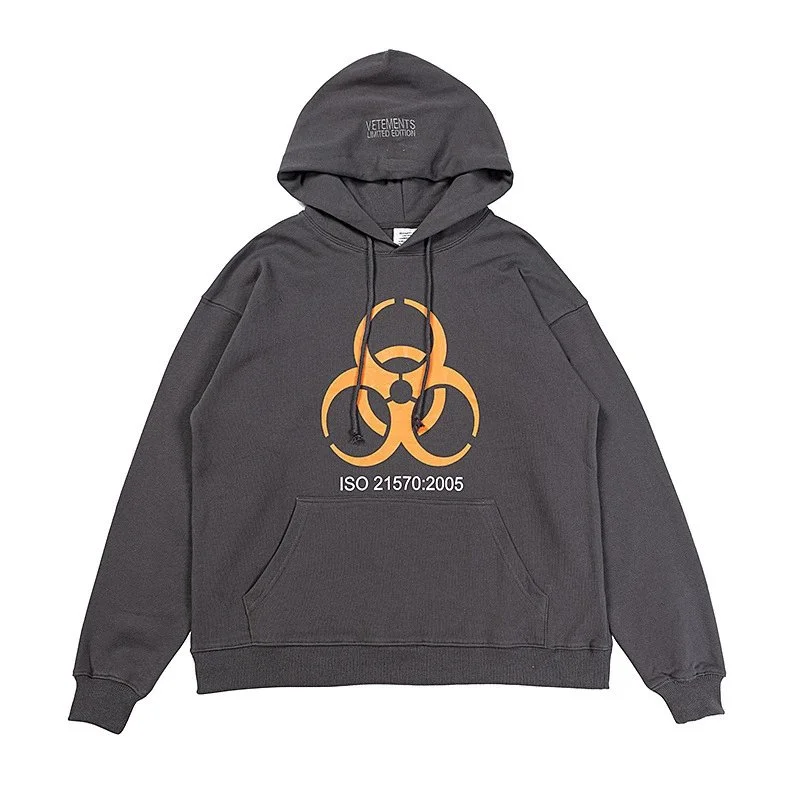 Vetements Vetements ISO 21570:2005 Hoodie Charcoal Grey - 1