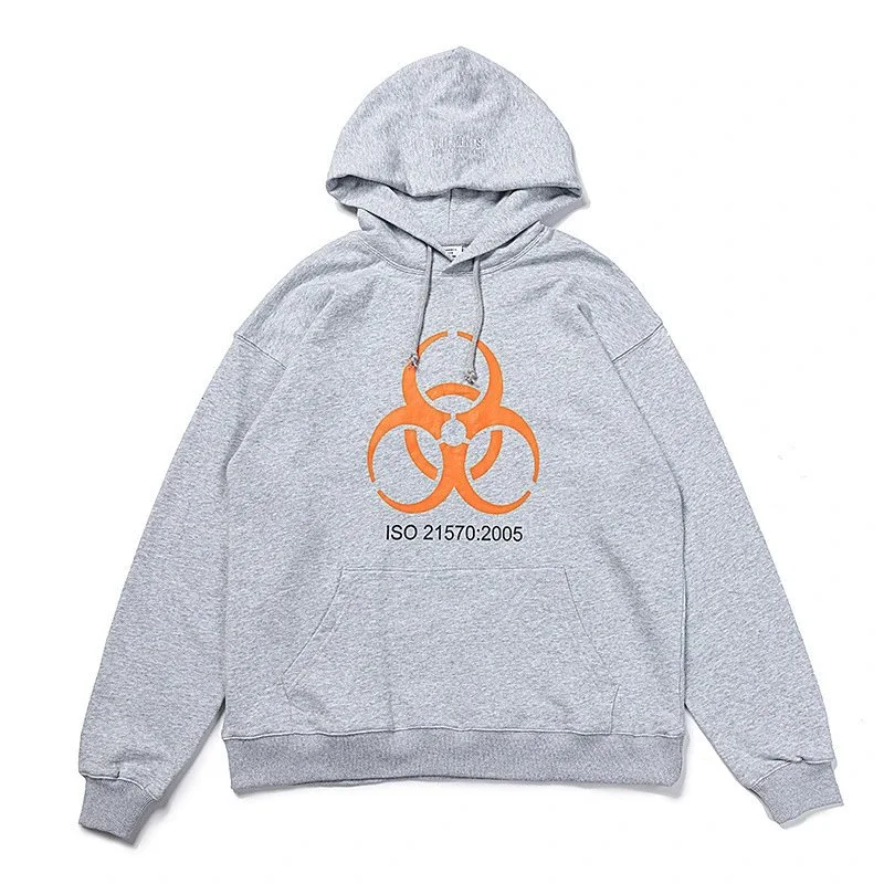 Other Unisex Grey Biohazard Hoodie ISO 21570:2005 Grey - 1