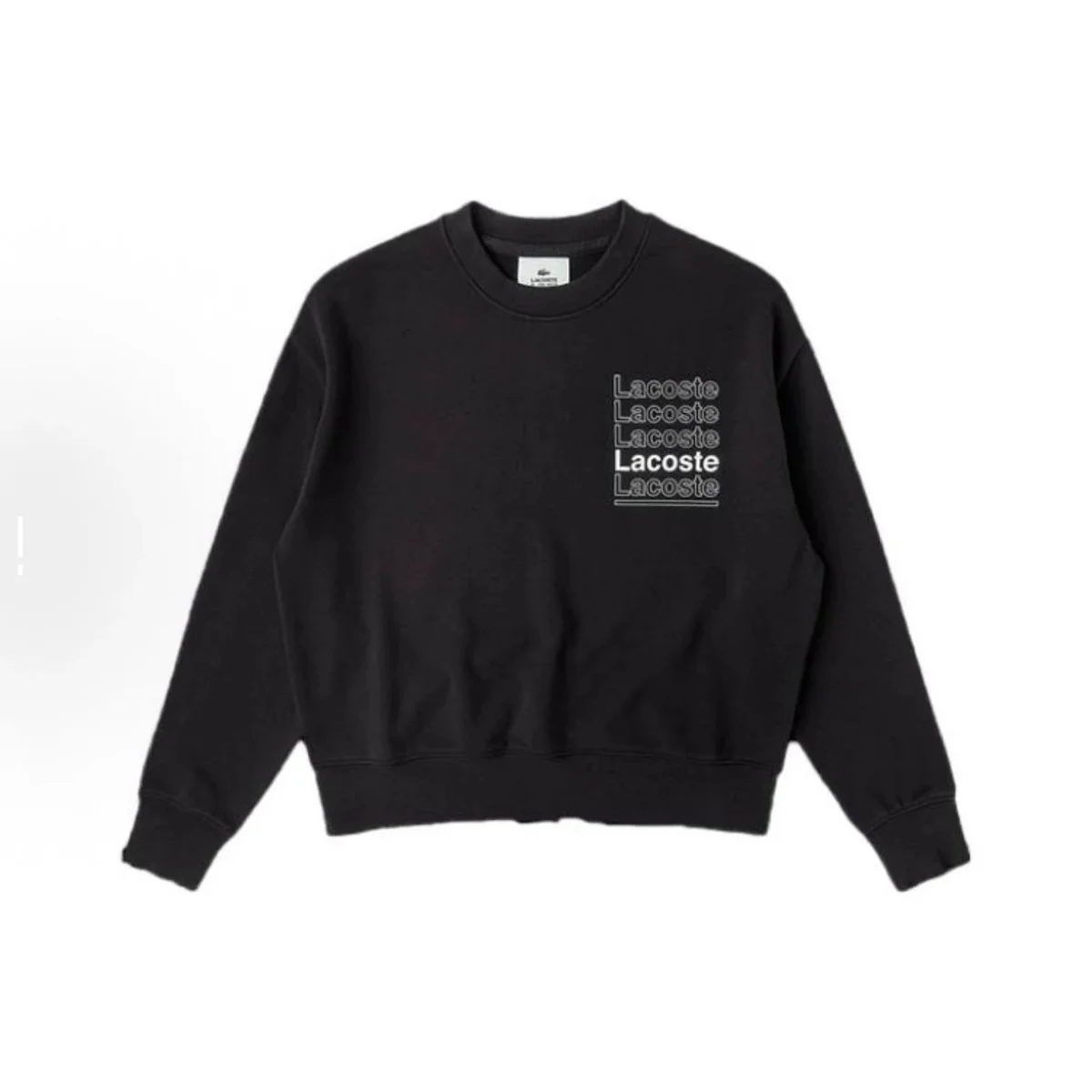 Lacoste Lacoste Black Lacoste Logo Crewneck Sweatshirt Black - 1