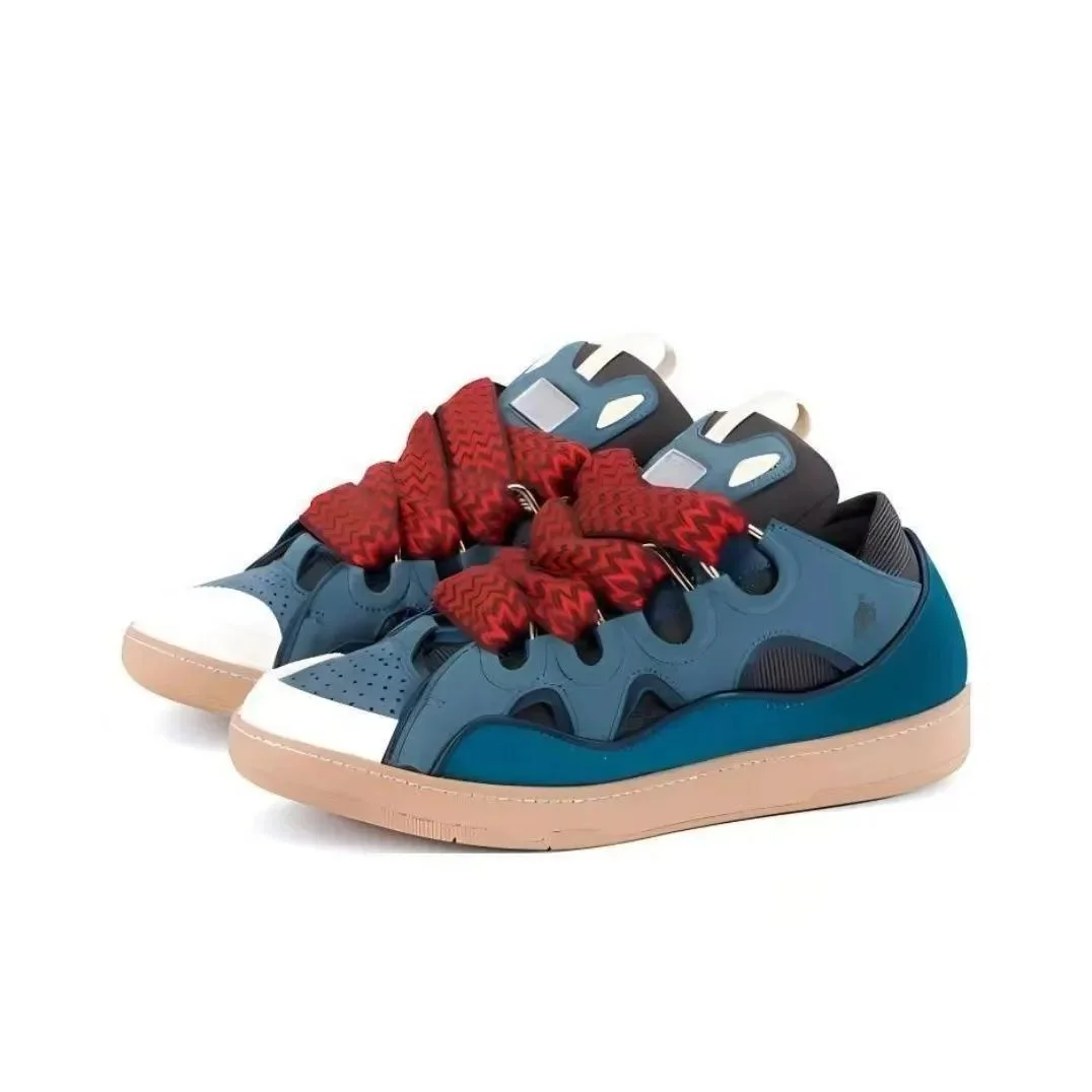 Other Unisex Blue & Red Sneakers with Bold Laces Blue - 1