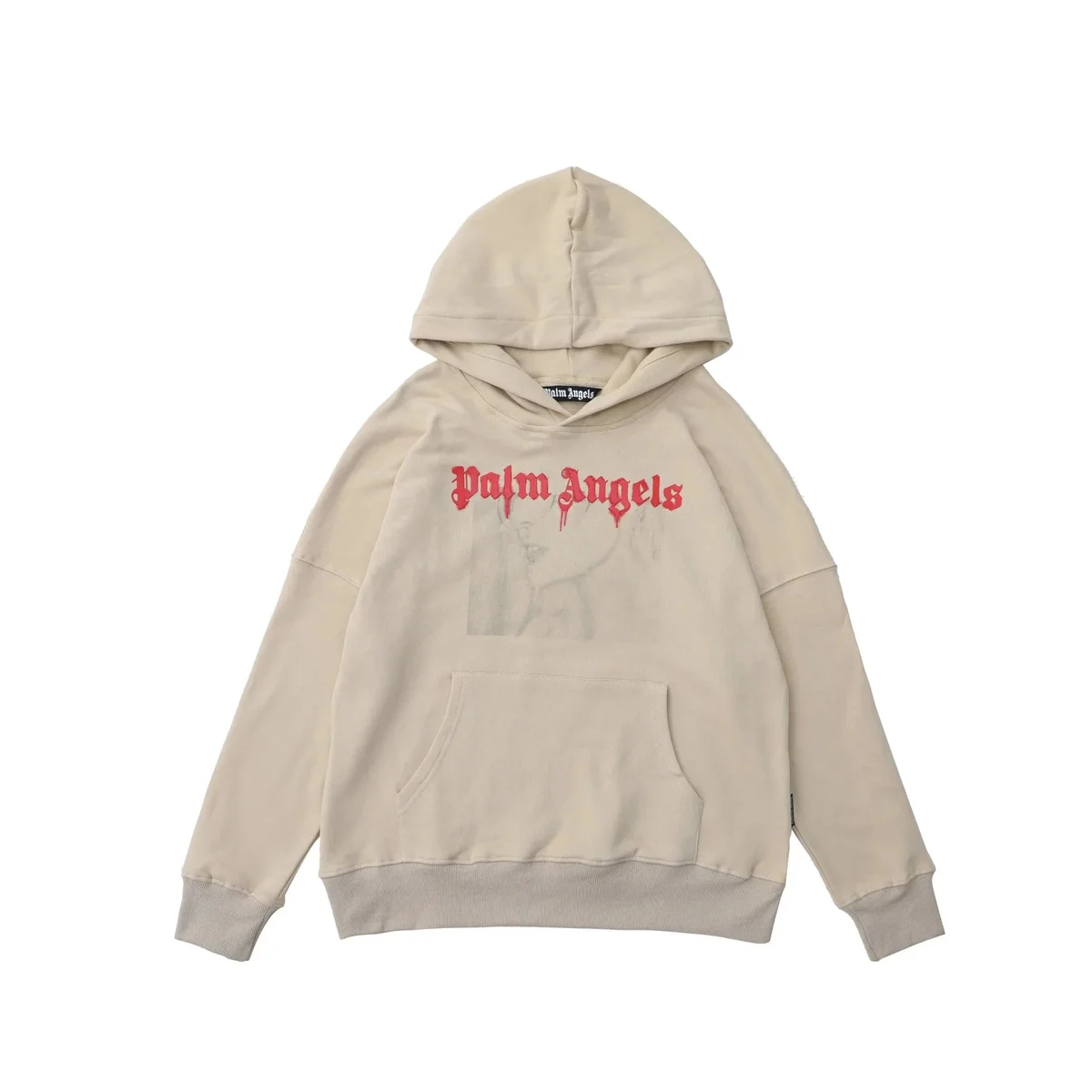 Palm Angels Palm Angels Track Bear Hoodie Cream Red Beige - 1