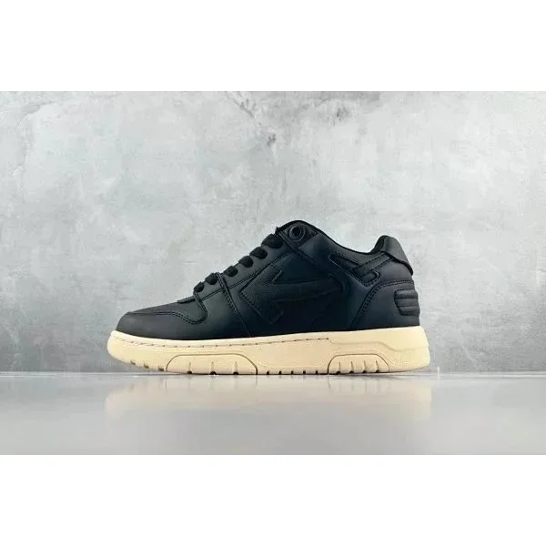 Other Black Leather Low-Top Sneakers with Cream Sole Black - 1