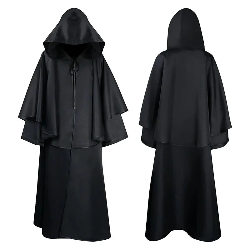 Other Cloak Cape Black Hooded Cloak Black - 1