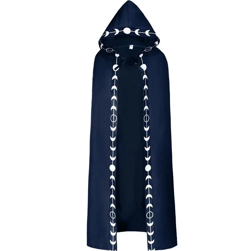 Other Printed Cloak Blue Hooded Cape Blue - 1