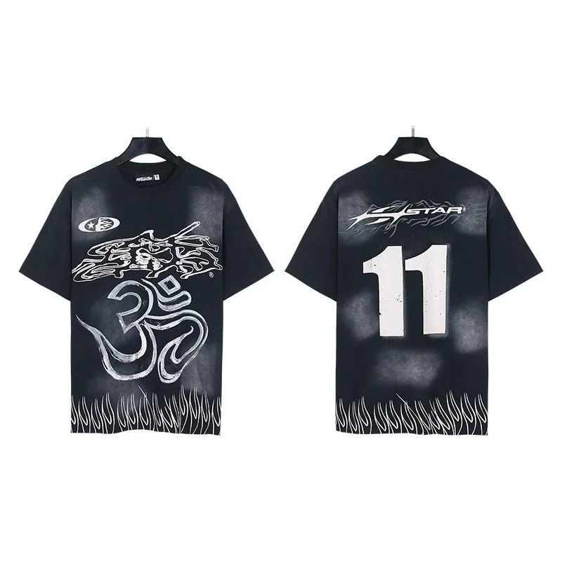 Other Unisex Black Flame Om 11 T-Shirt Black - 1