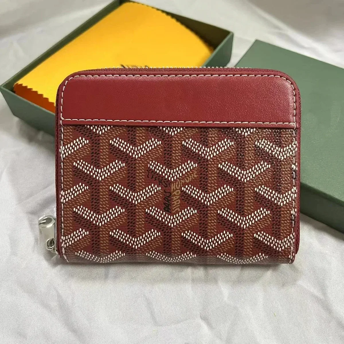 Goyard Goyard Saint Louis Small Zip Wallet Burgundy Red - 1