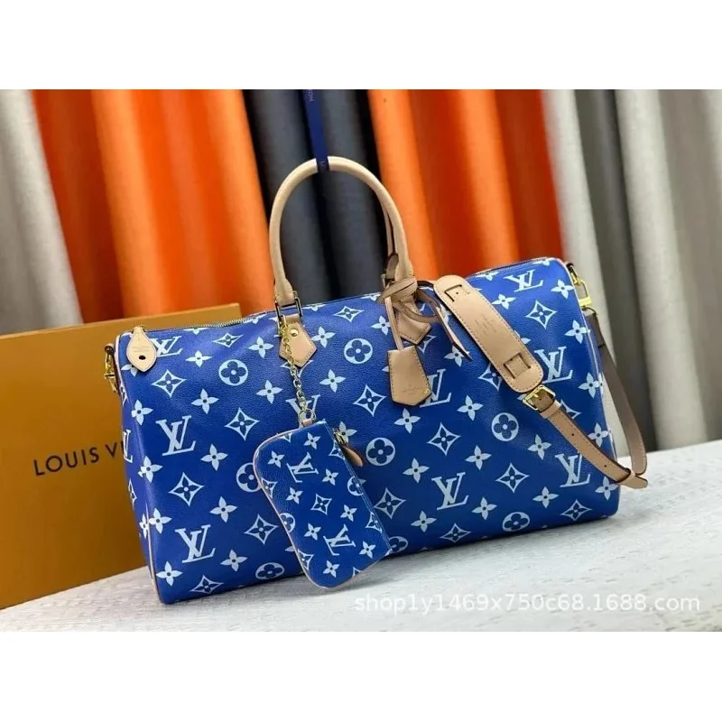 Louis Vuitton Keepall Monogram Blue Travel Bag