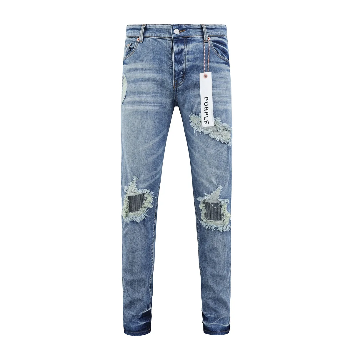 Purple Brand Purple Brand P001 Distressed Blue Jeans Blue - 1