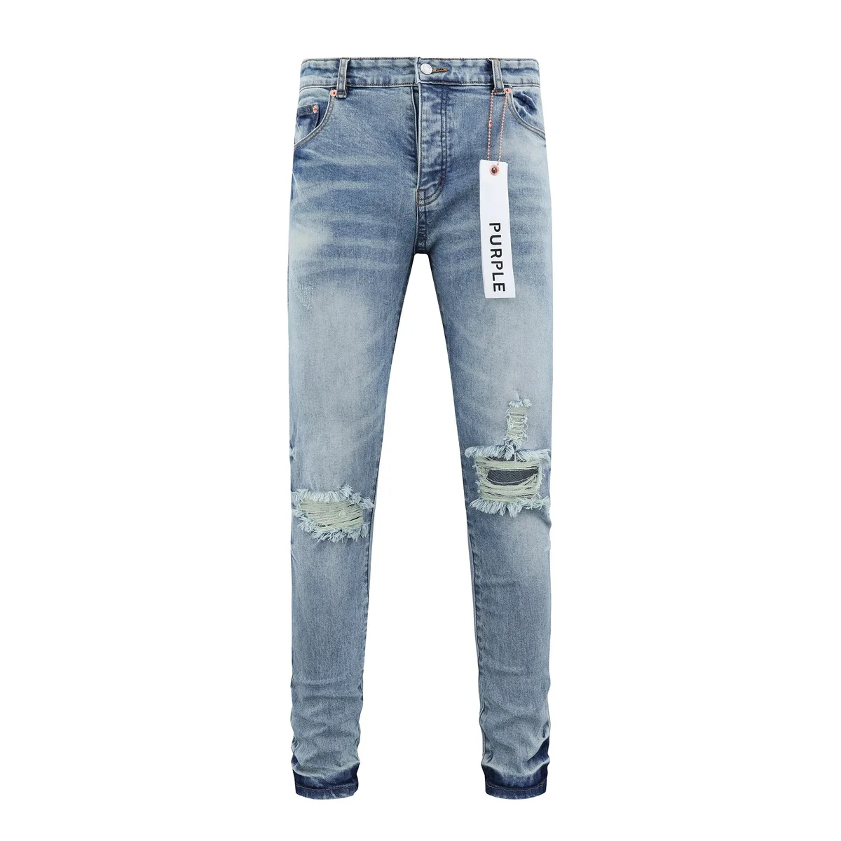 Purple Brand Purple Brand P001 Distressed Light Blue Jeans Blue - 1