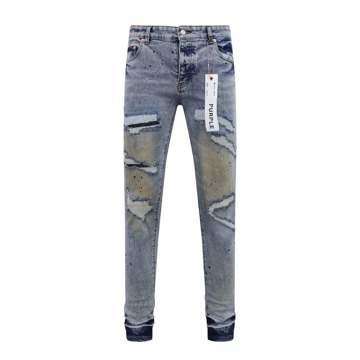 Purple Brand Purple Brand P001 Distressed Denim Jeans Blue - 1