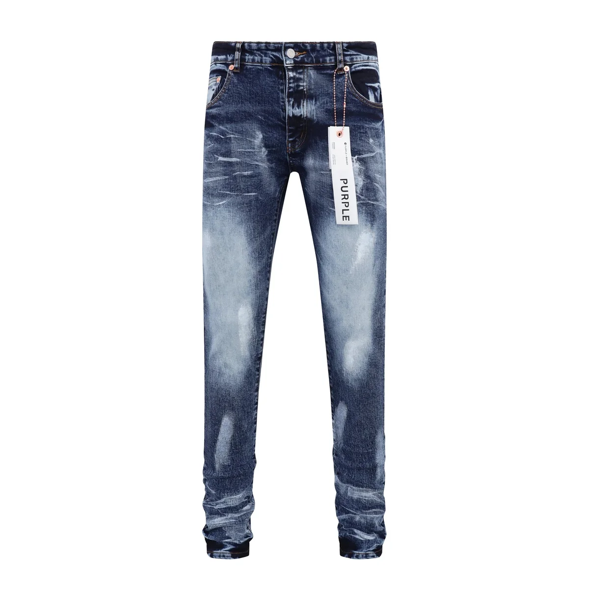 Purple Brand Purple Brand P001 Distressed Blue Jeans Blue - 1