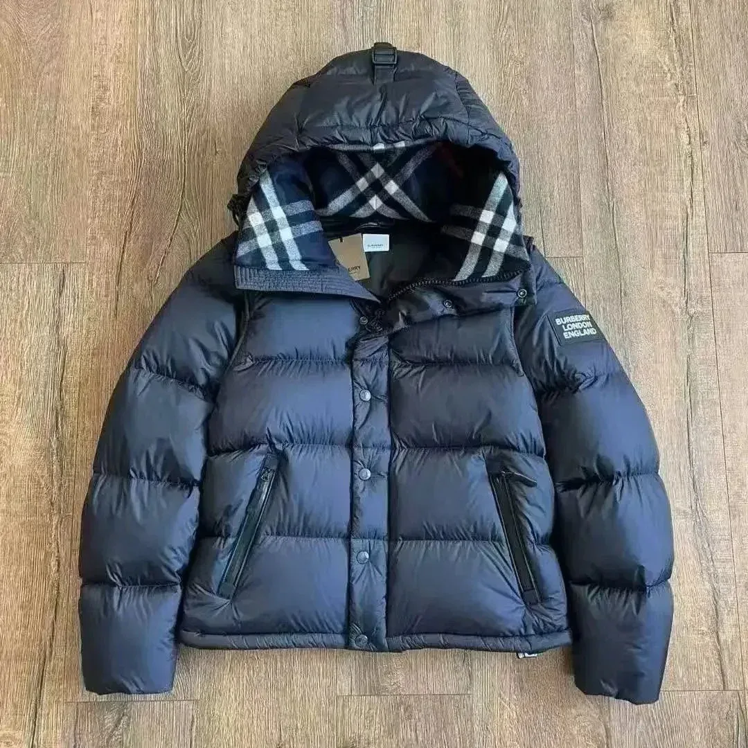 Burberry Burberry Navy Blue Detachable Hooded Puffer Jacket Navy - 1