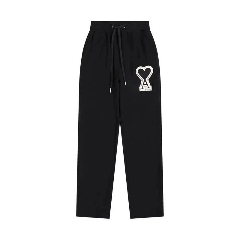 Ami Paris Ami Paris Heart Logo Black Trousers Black - 1