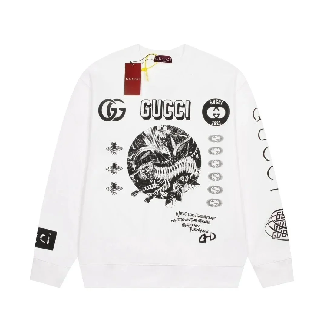 Gucci Gucci White Tiger Print Crewneck Sweatshirt White - 1