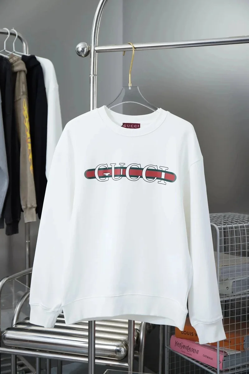 Gucci Gucci White Logo Print Crewneck Sweatshirt White - 1