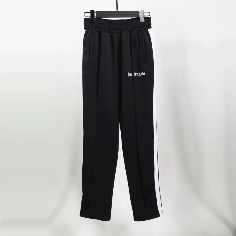Palm Angels Palm Angels Track Pants Black White Stripe Bottoms Black - 1