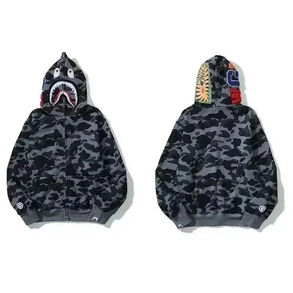 A Bathing Ape A Bathing Ape BAPE STA ABC Camo Shark Hoodie Grey - 1