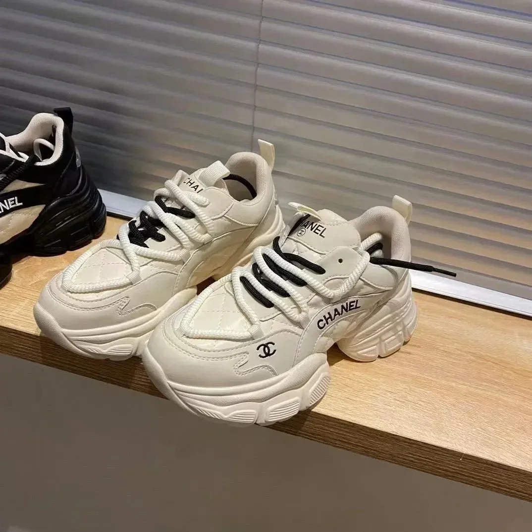 Chanel Chanel White CC Logo Chunky Sneakers White