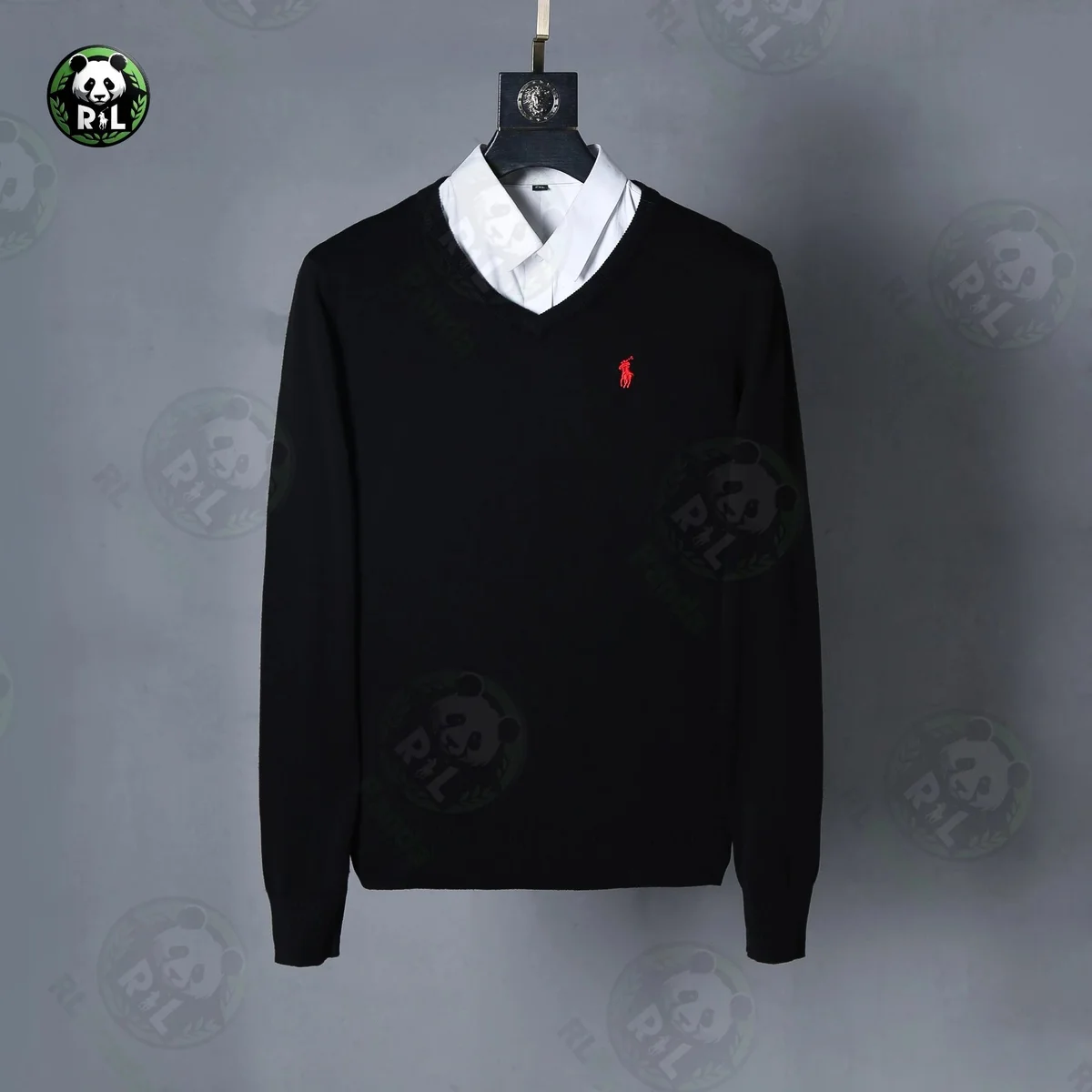 Polo Ralph Lauren Polo Ralph Lauren Classic Logo Black V-neck Sweater Black - 1