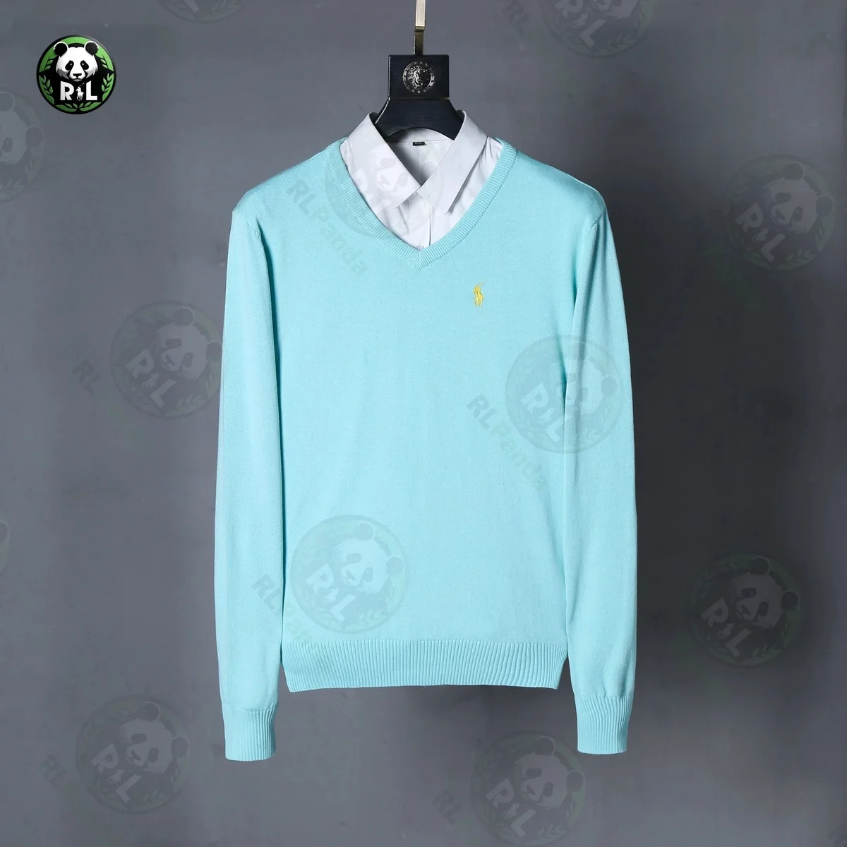 Polo Ralph Lauren Polo Ralph Lauren Big Pony Light Blue V-Neck Sweater Blue - 1