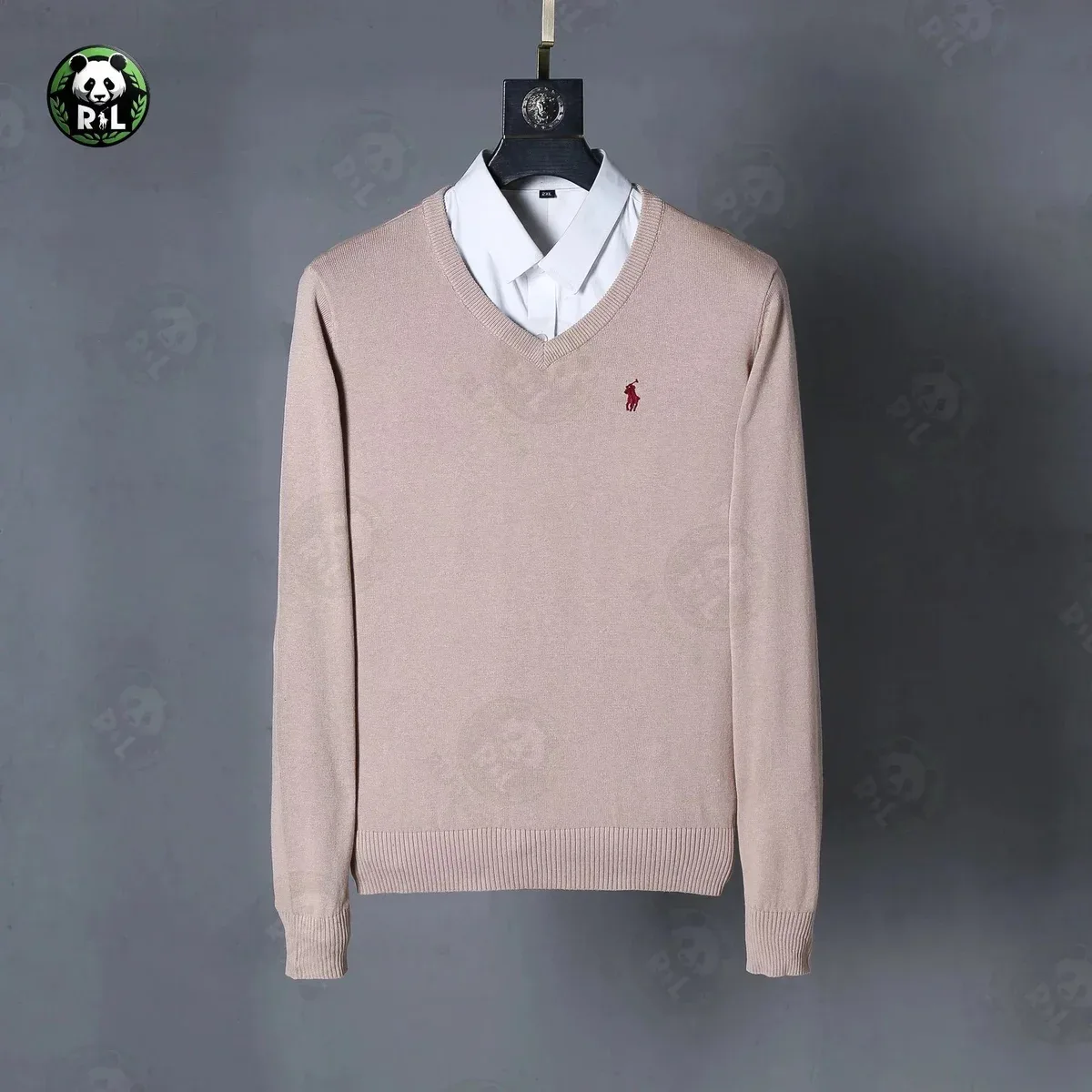 Polo Ralph Lauren Ralph Lauren Classic Polo Pony Beige V-Neck Sweater Beige - 1