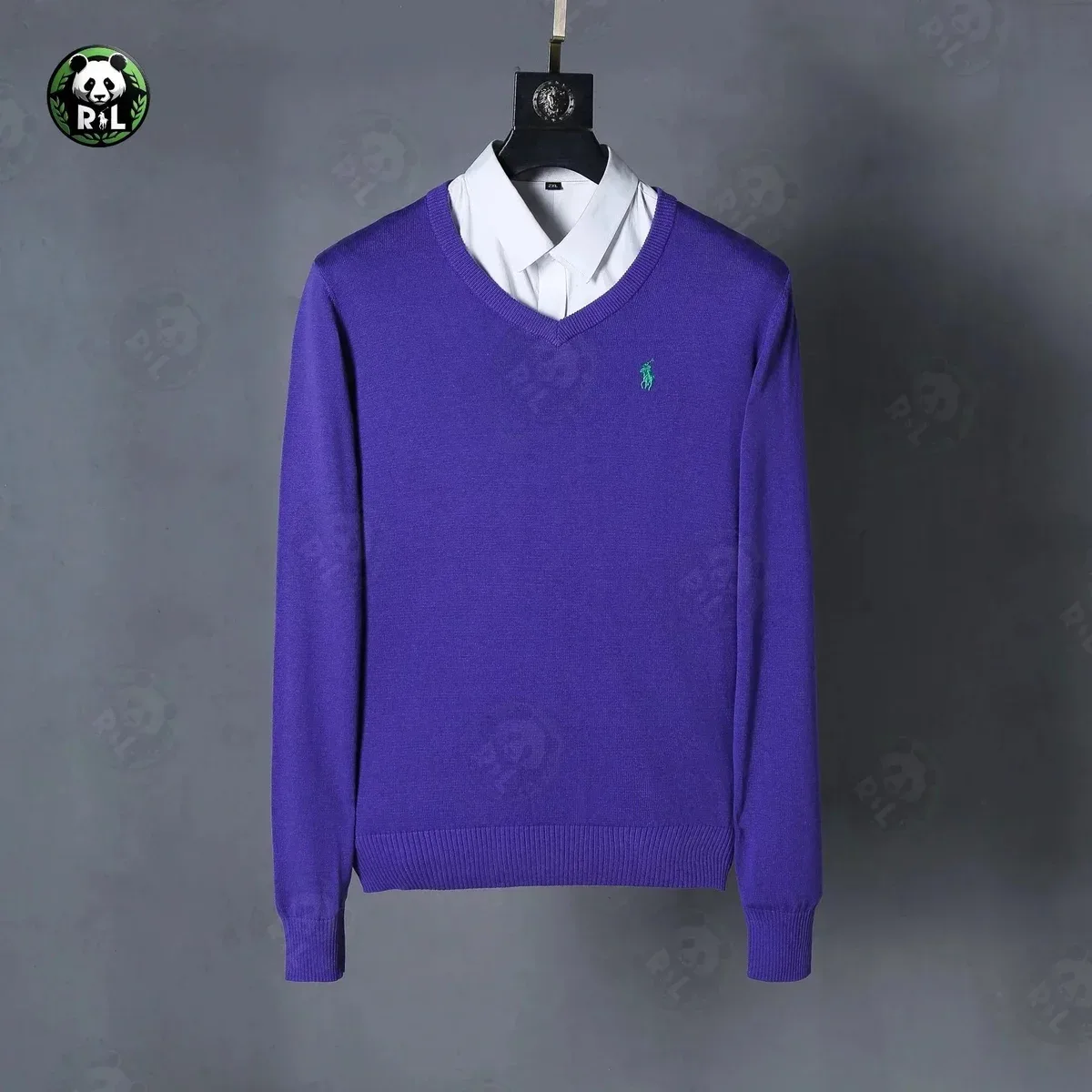 Polo Ralph Lauren Polo Ralph Lauren Big Pony Purple V-Neck Sweater Purple - 1