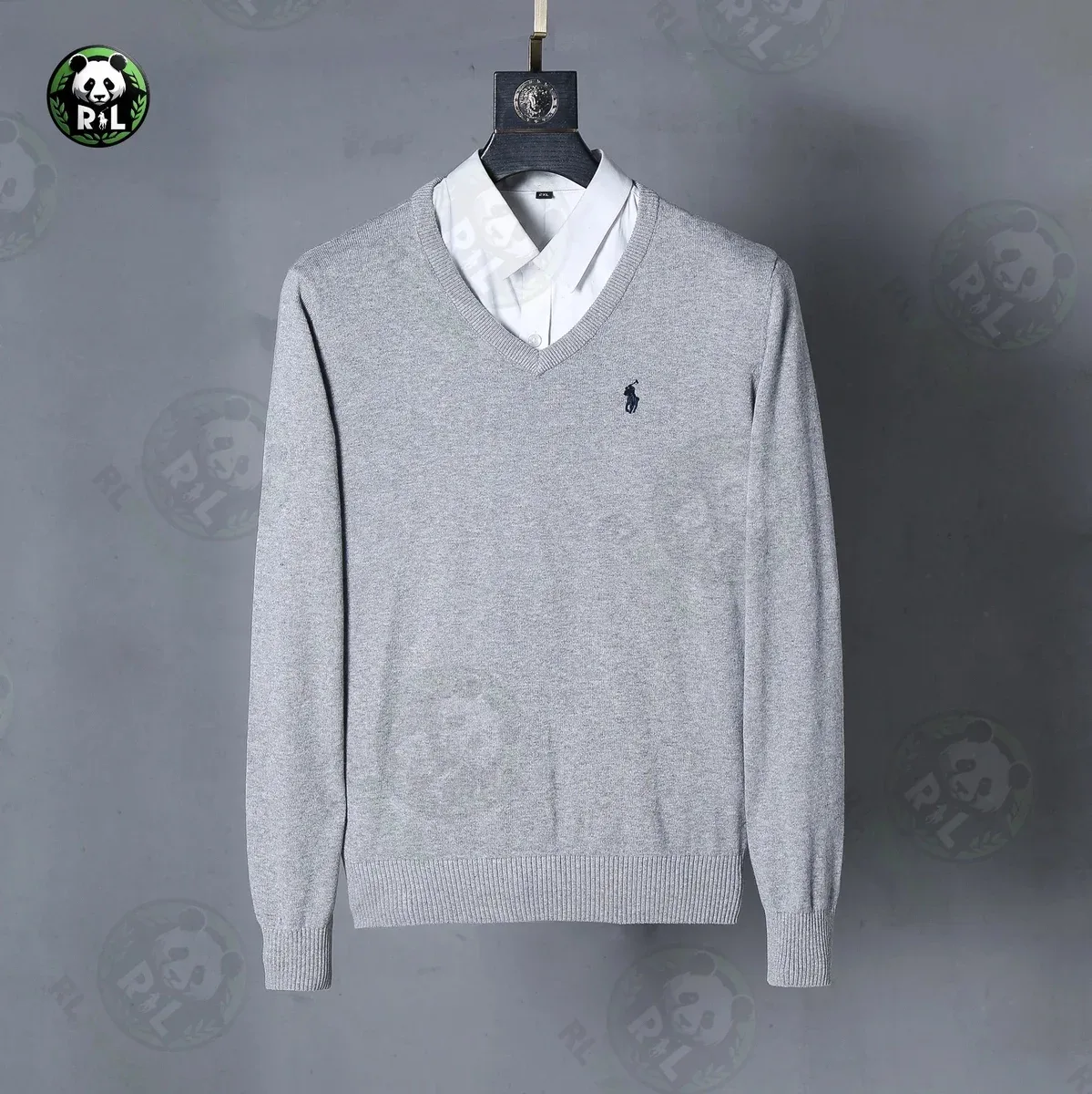 Polo Ralph Lauren Polo Ralph Lauren Big Pony Grey V-Neck Sweater Grey - 1