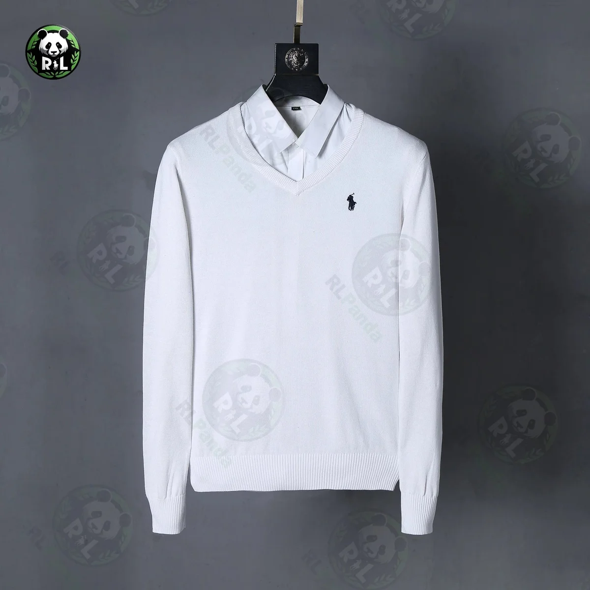 Polo Ralph Lauren Polo Ralph Lauren Classic Logo White V-Neck Sweater White - 1