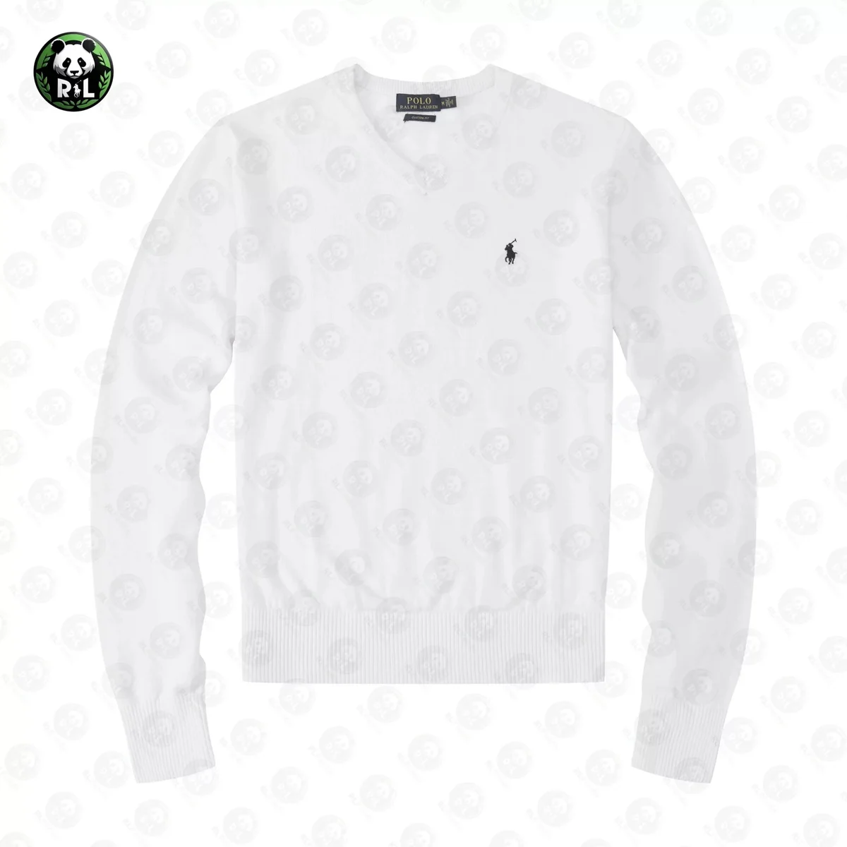 Polo Ralph Lauren Polo Ralph Lauren Classic Logo White V-Neck Sweater White - 1