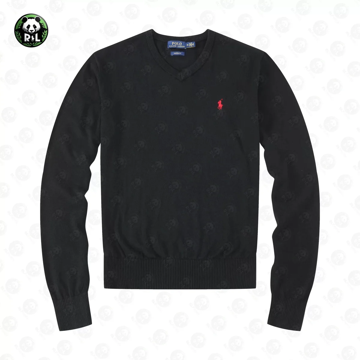 Polo Ralph Lauren Polo Ralph Lauren Classic Logo Black V-Neck Sweater Black - 1