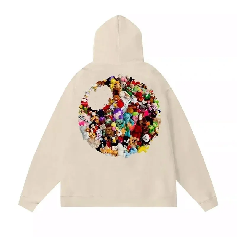 Other Unisex Beige Peace Sign Hoodie Beige - 1