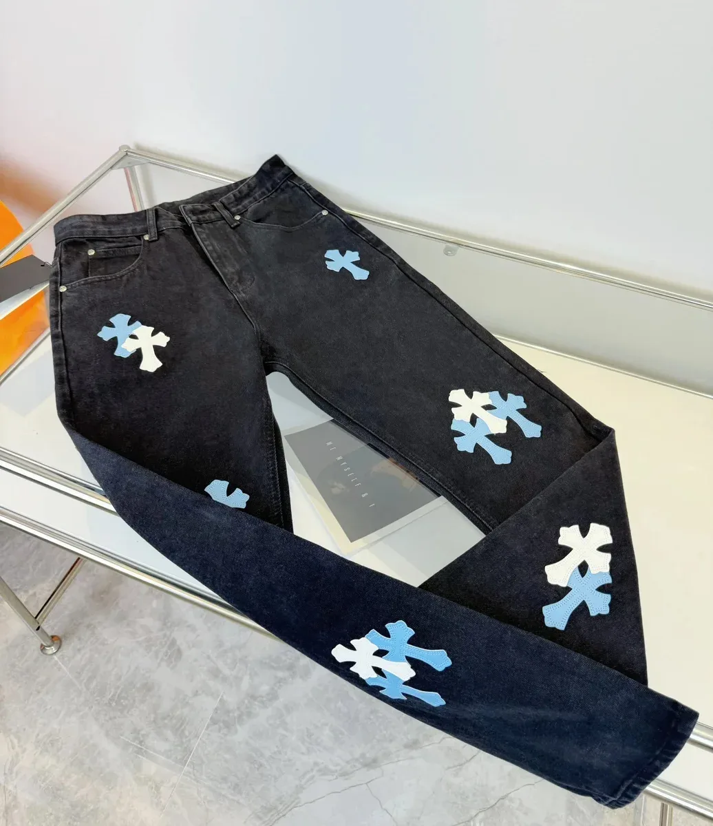 Chrome Hearts Chrome Hearts CH Plus Cross Embroidered Jeans Black Black - 1