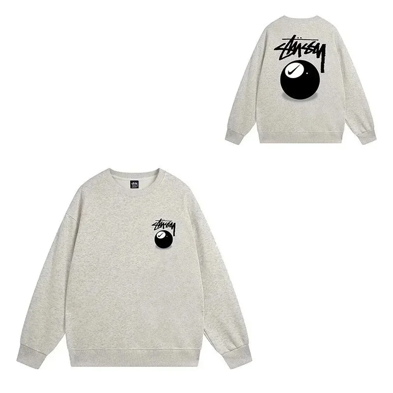 Stussy Stussy 8-Ball Graphic Crewneck Sweatshirt Heather Grey Grey - 1
