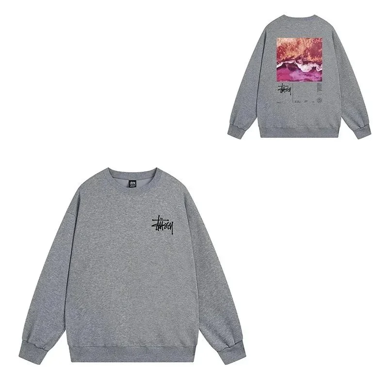 Stussy Stüssy Art Print Crewneck Sweatshirt 532 Dark Grey Grey - 1