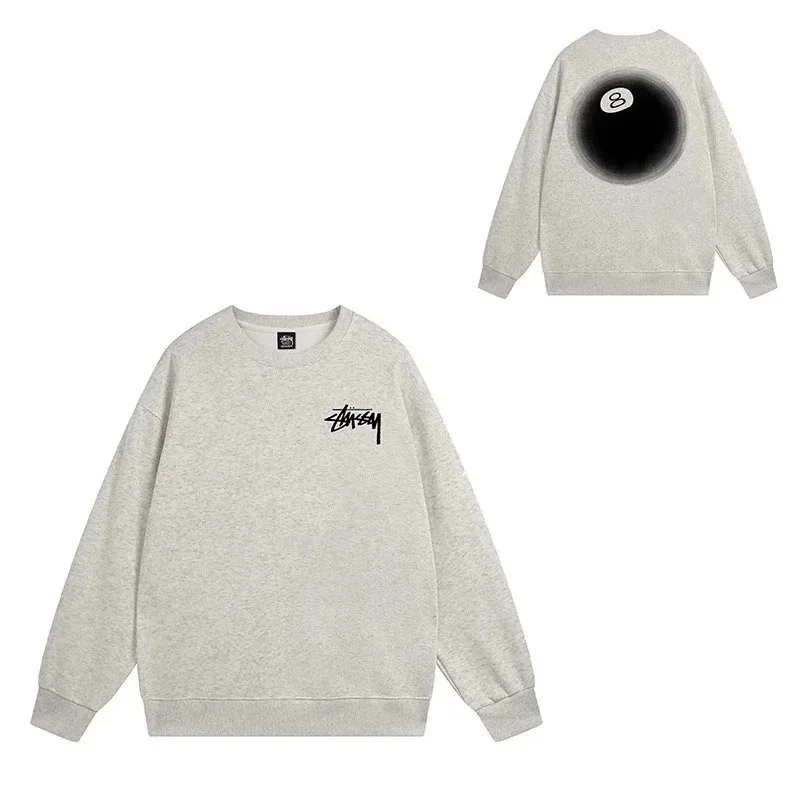 Stussy Stussy 8 Ball Crewneck Sweatshirt Heather Gray Grey - 1