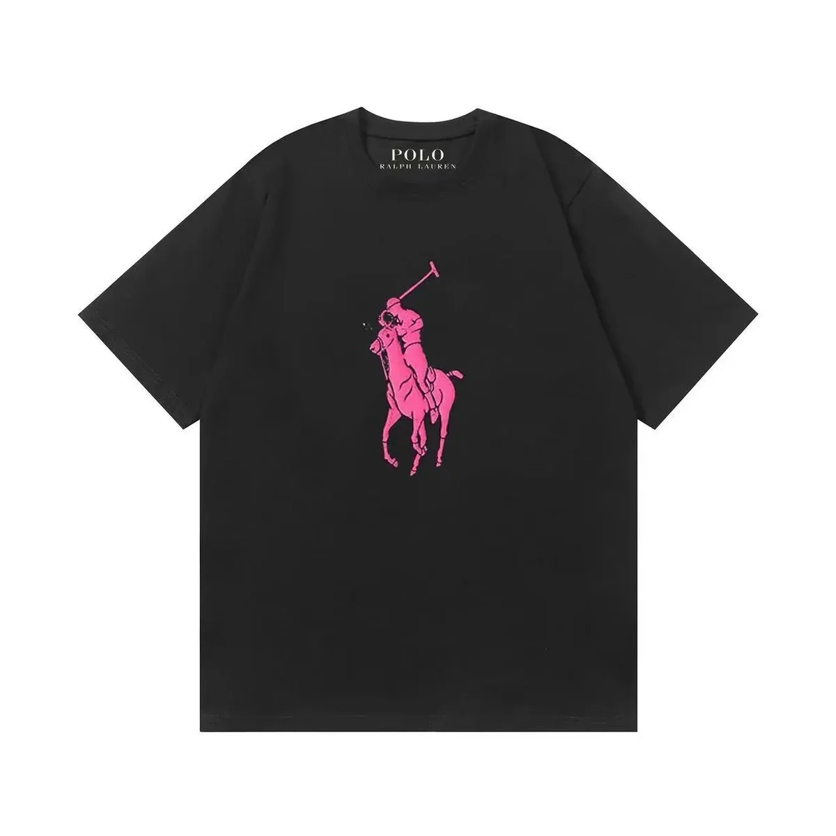 Polo Ralph Lauren Polo Ralph Lauren Big Pony Black with Pink Graphic T-Shirt Black - 1