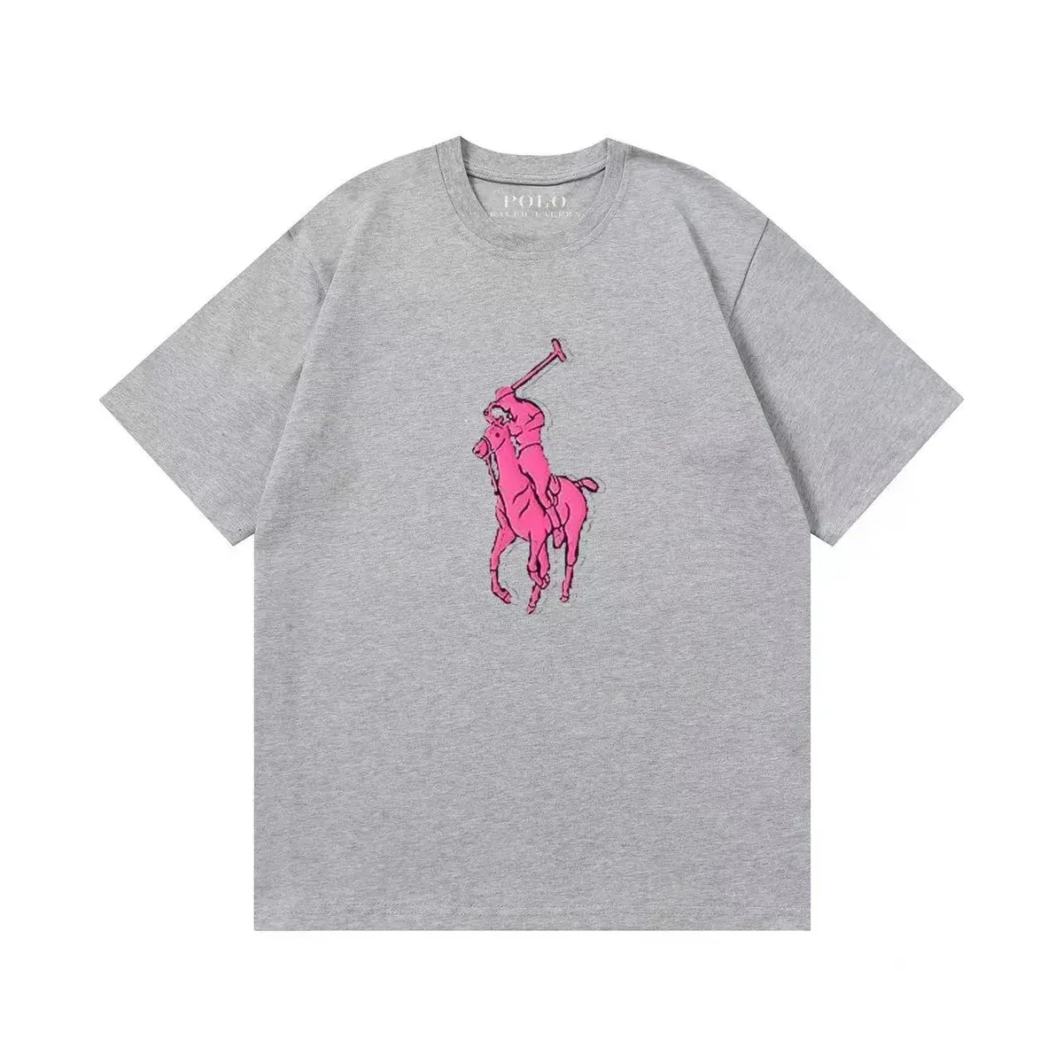 Polo Ralph Lauren Polo Ralph Lauren Classic Logo Pink Pony T-Shirt Grey Grey - 1