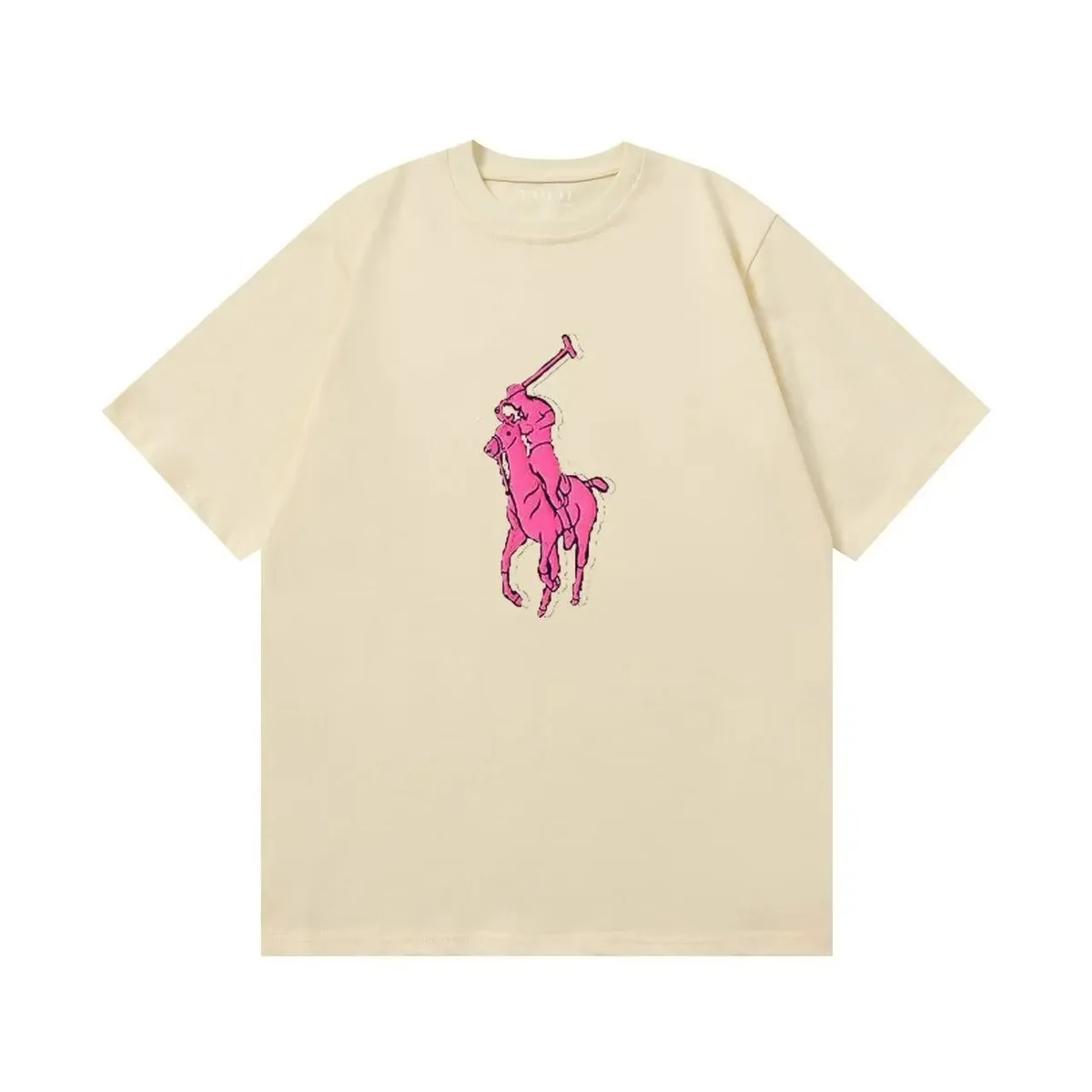 Polo Ralph Lauren Polo Ralph Lauren Big Pony Pink Graphic T-Shirt Beige - 1