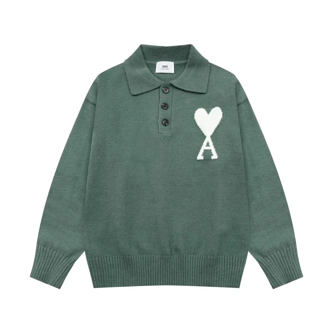 Ami Paris Ami Paris Ami de Coeur Ami-33 Green Polo Sweater Green - 1