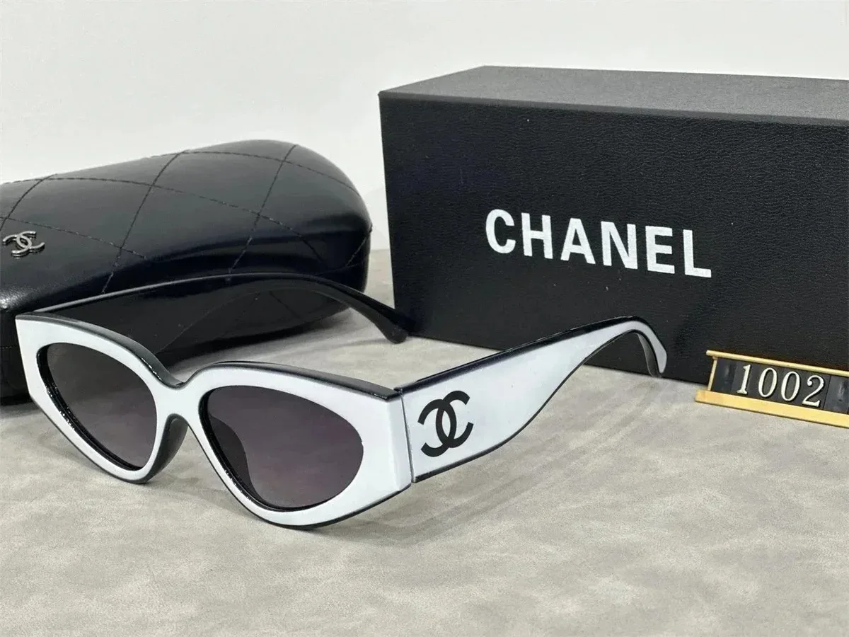 Chanel Classic Flap White & Black Cat-Eye Sunglasses