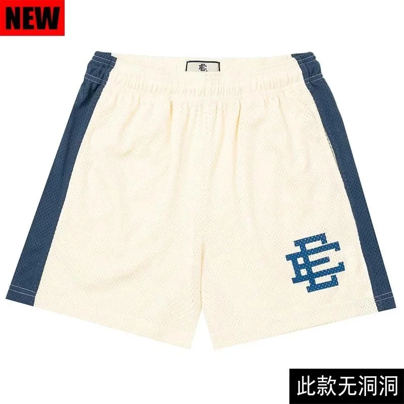 Other Beige and Navy Mesh Shorts with Embroidered Logo Beige - 1
