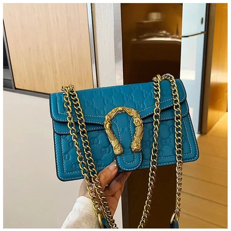 Gucci Gucci GG Marmont Blue Leather Crossbody Bag Blue - 1