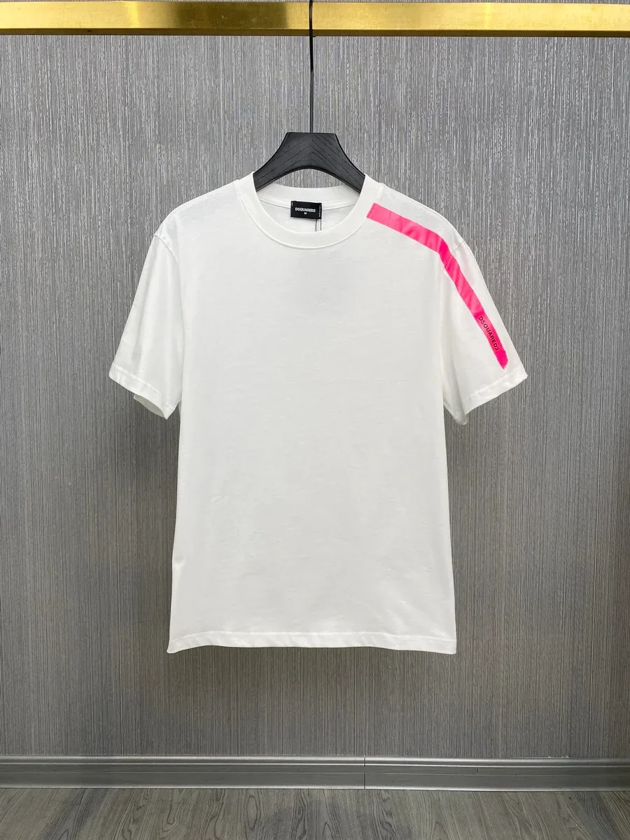 DSQUARED2 DSQUARED2 Cool Guy White with Pink Stripe T-Shirt White - 1
