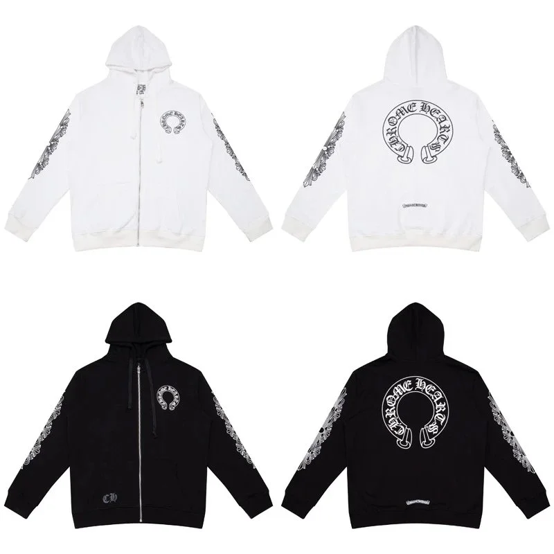 Chrome Hearts Chrome Hearts Zip-Up Hoodie Black/White Black - 1