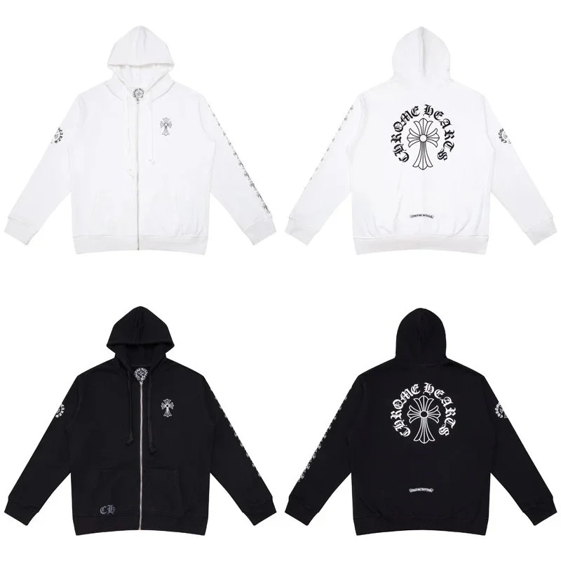 Chrome Hearts Chrome Hearts CH Plus Zip-Up Hoodie Black/White Black - 1