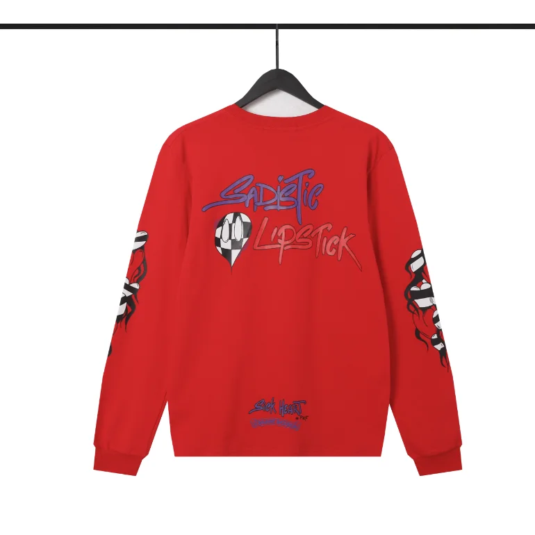 Other Red Sadistic Lipstick Graphic Sweatshirt Red - 1